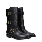 Celine Black Leather Flat Boots